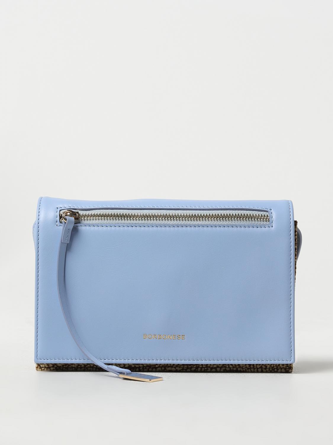 BORBONESE BORSA A TRACOLLA: Borsa Livre Borbonese in pelle con motivo OP, Naturale - Img 1