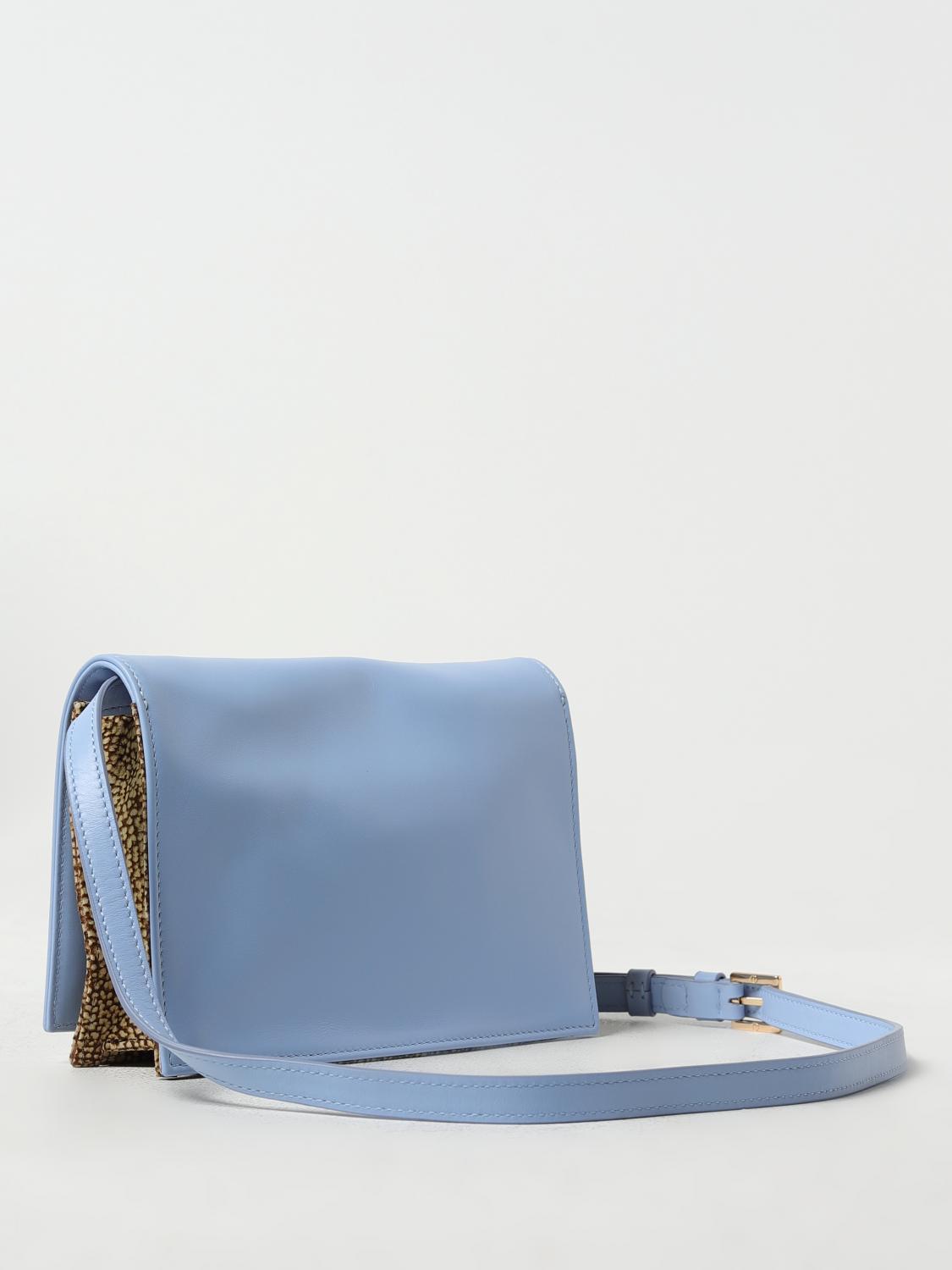 BORBONESE BORSA A TRACOLLA: Borsa Livre Borbonese in pelle con motivo OP, Naturale - Img 2