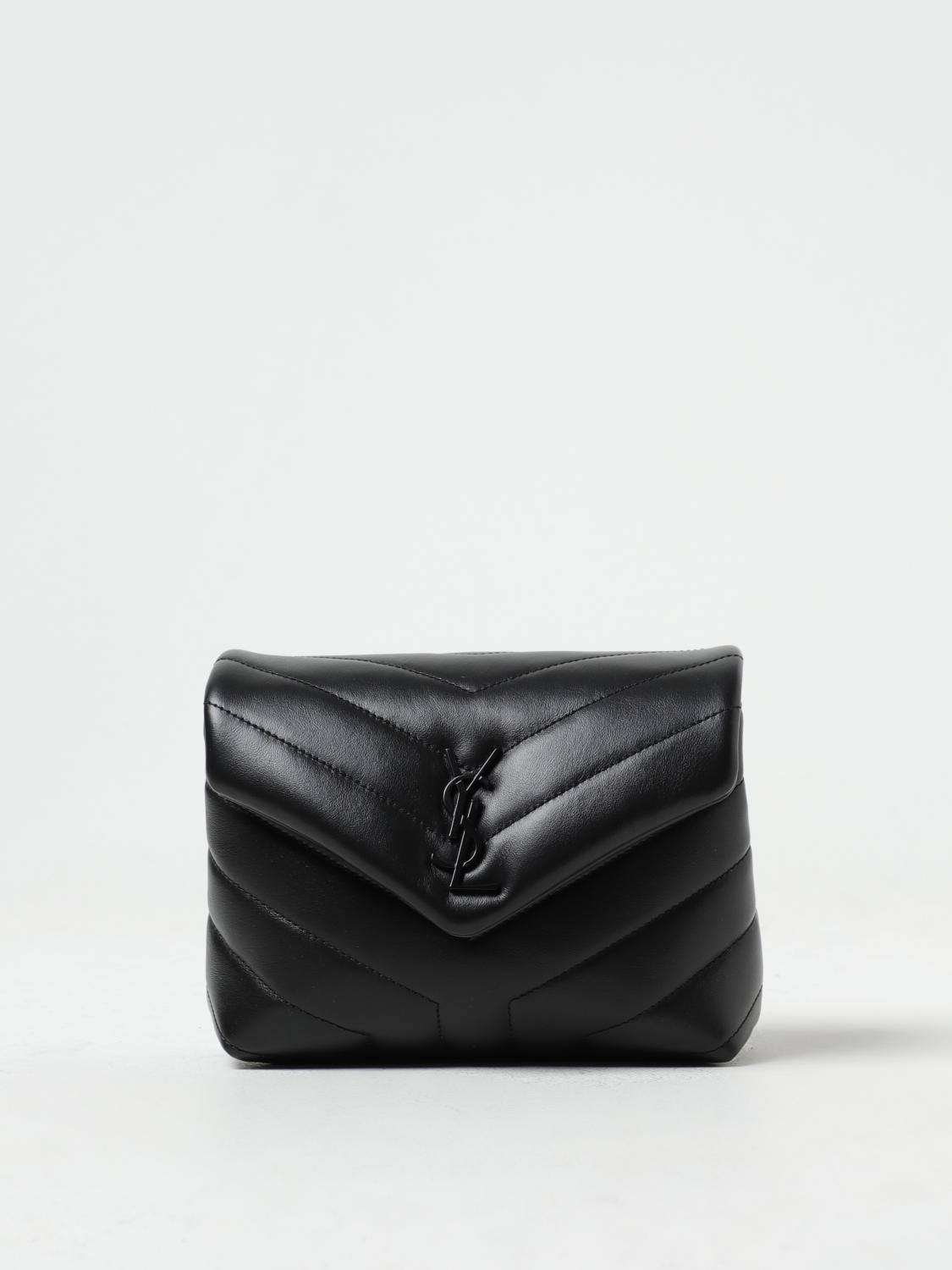 SAINT LAURENT BORSA MINI: Borsa Loulou Toy Saint Laurent in pelle trapuntata, Nero - Img 1