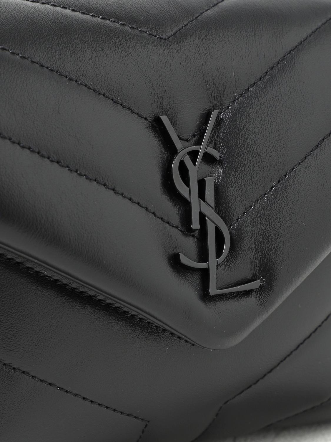 SAINT LAURENT BORSA MINI: Borsa Loulou Toy Saint Laurent in pelle trapuntata, Nero - Img 3
