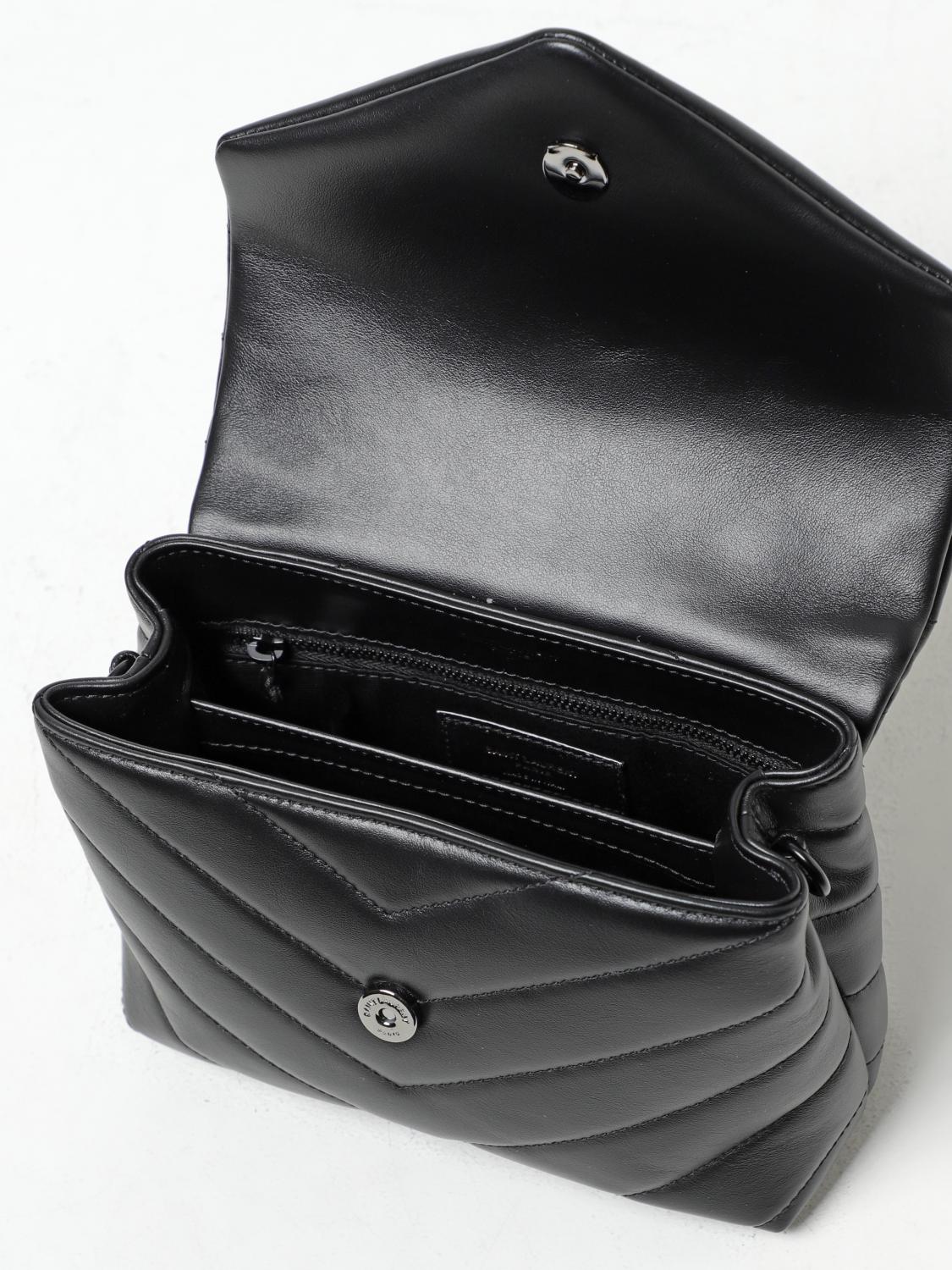 SAINT LAURENT BORSA MINI: Borsa Loulou Toy Saint Laurent in pelle trapuntata, Nero - Img 4