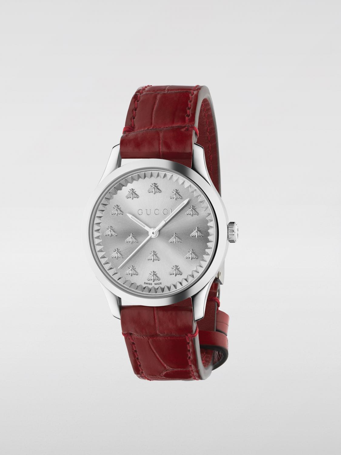 GUCCI WATCH: G-Timeless Gucci watch in steel and leather, Red - Img 1