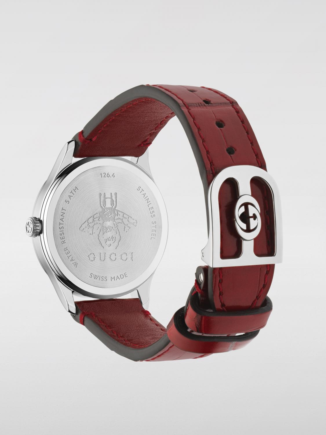 GUCCI WATCH: G-Timeless Gucci watch in steel and leather, Red - Img 2