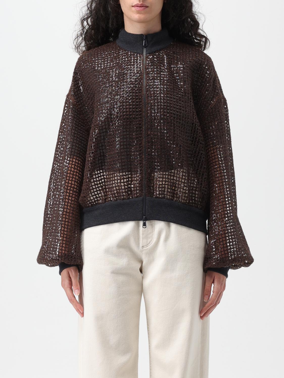 BRUNELLO CUCINELLI: Jacket woman - Brown | Brunello