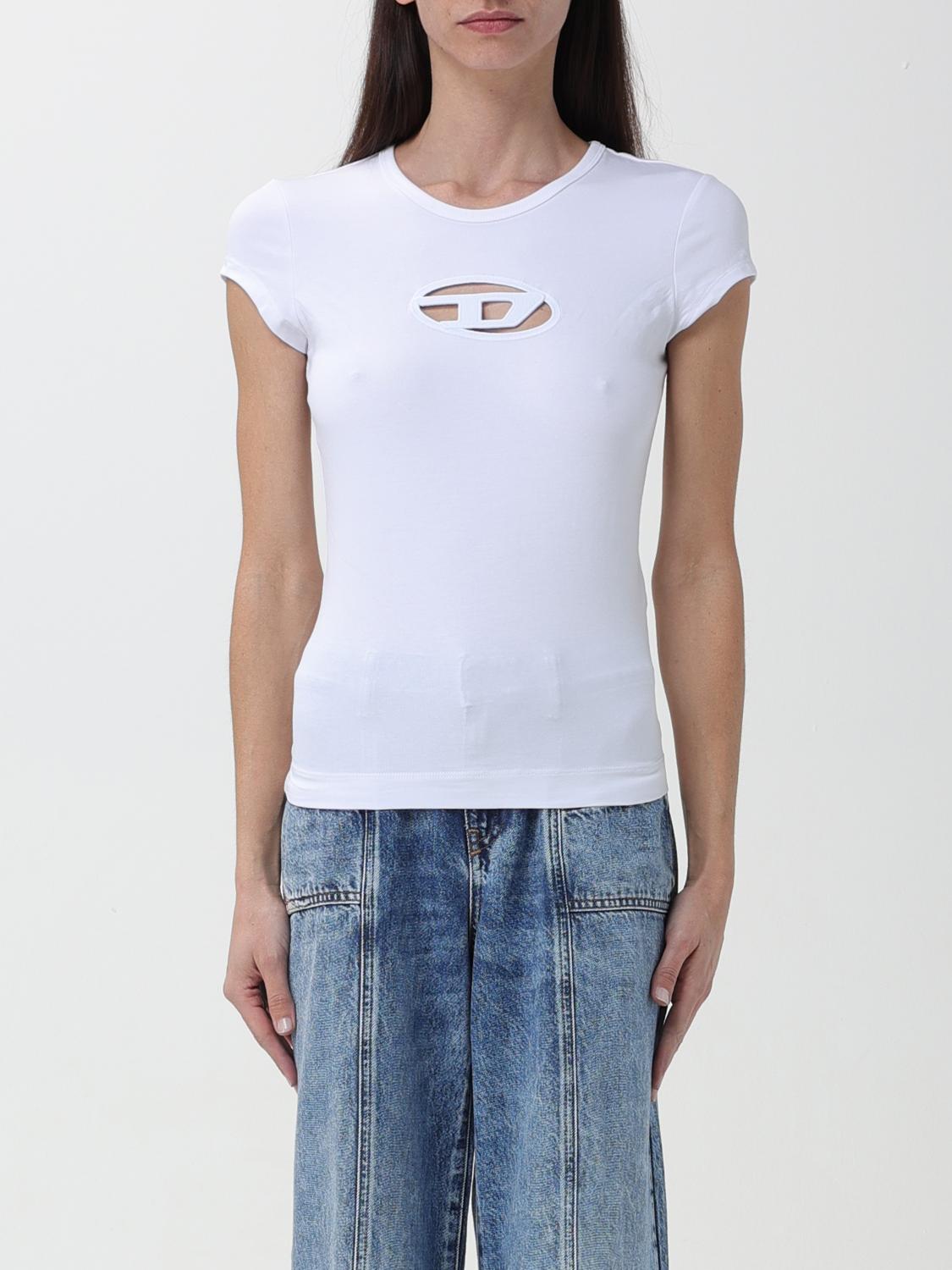 DIESEL T shirt Oval D Bianco T Shirt Diesel A062680AFAA online su GIGLIO.COM