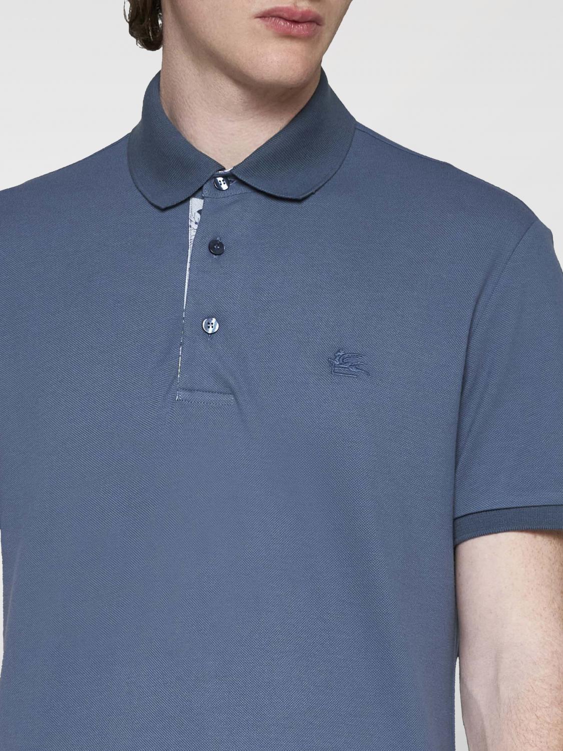 ETRO POLO: Polo Etro in piquet di cotone con logo ricamato , Avion - Img 3