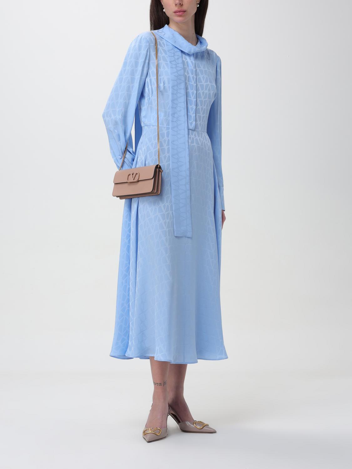 princess polly baby blue dress Blue Floral Pleated Chiffon Dress