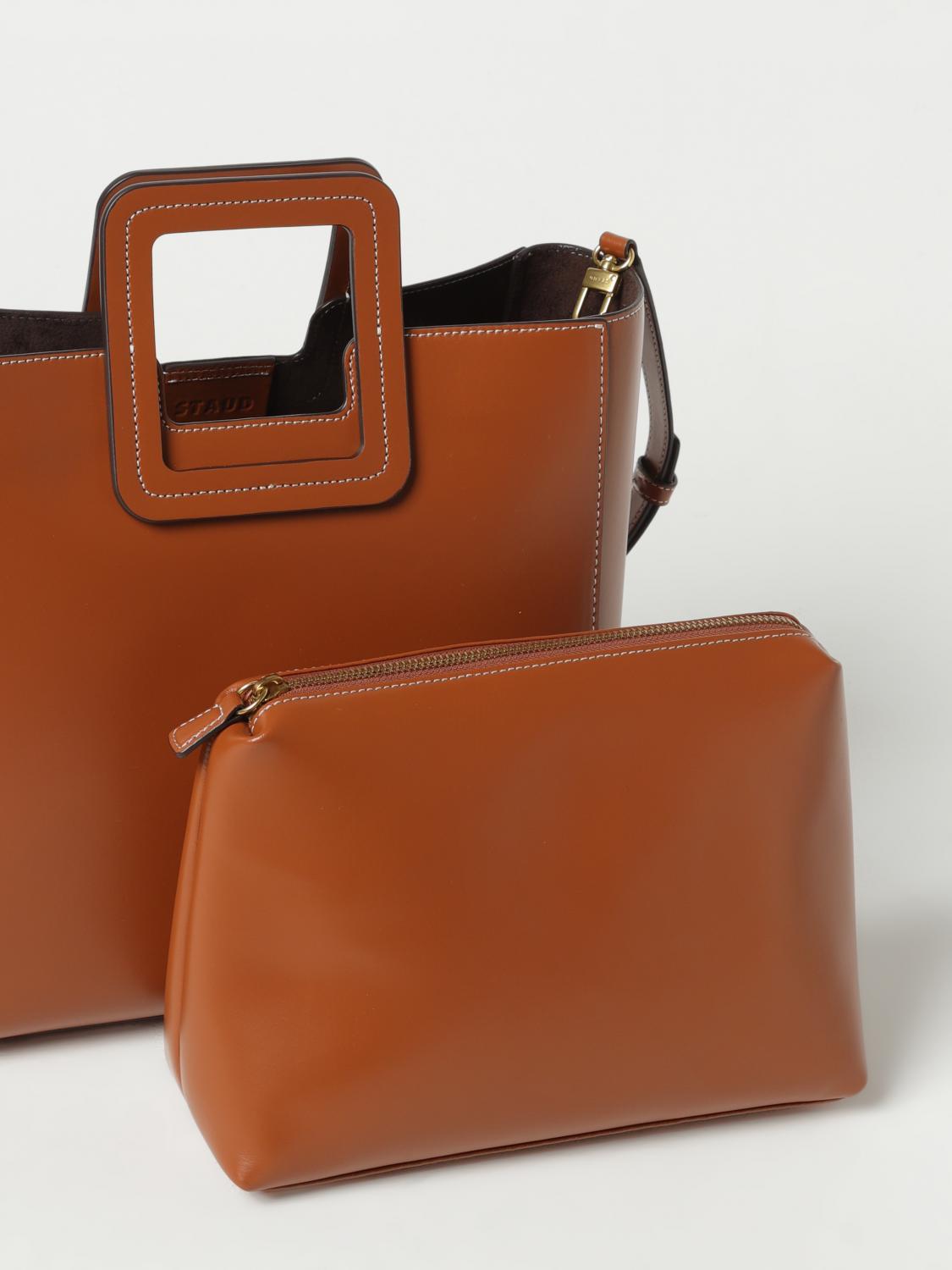 STAUD BORSA A MANO: Borsa Shirley Staud in pelle , Marrone - Img 3