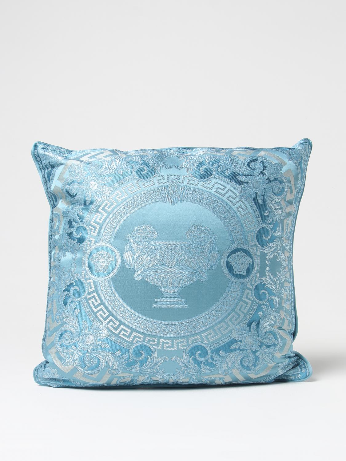 VERSACE HOME CUSCINI: Cuscino Versace Home in misto cotone e seta , Azzurro - Img 2