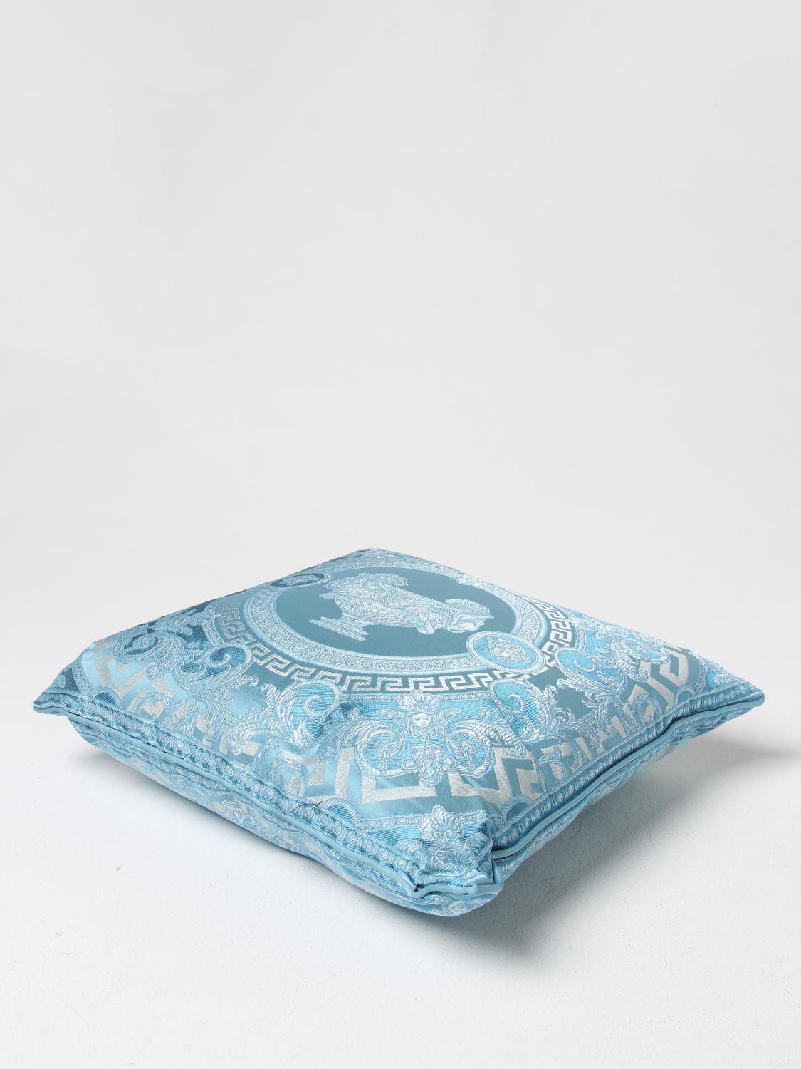 VERSACE HOME CUSCINI: Cuscino Versace Home in misto cotone e seta , Azzurro - Img 3