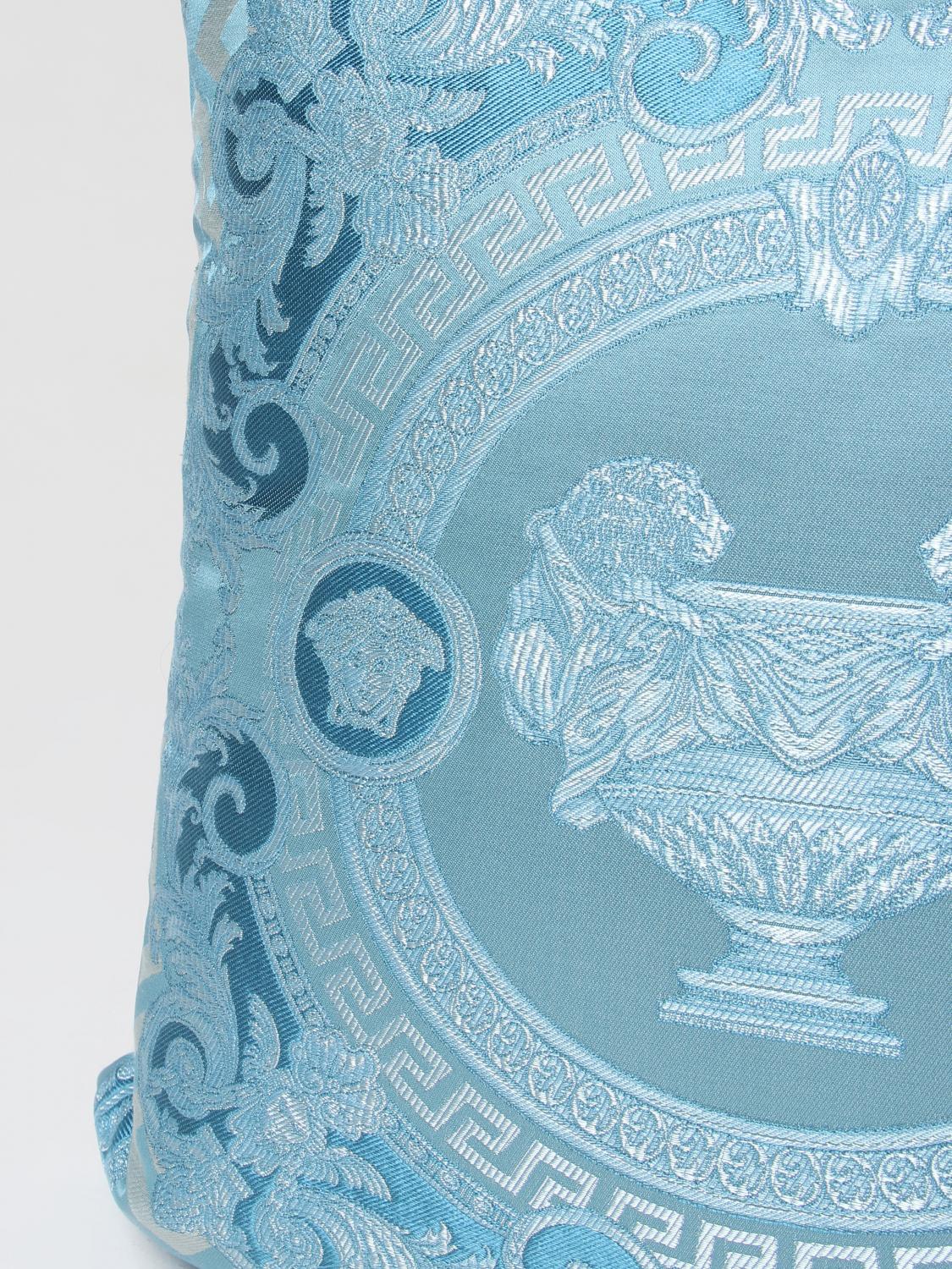 VERSACE HOME CUSCINI: Cuscino Versace Home in misto cotone e seta , Azzurro - Img 4