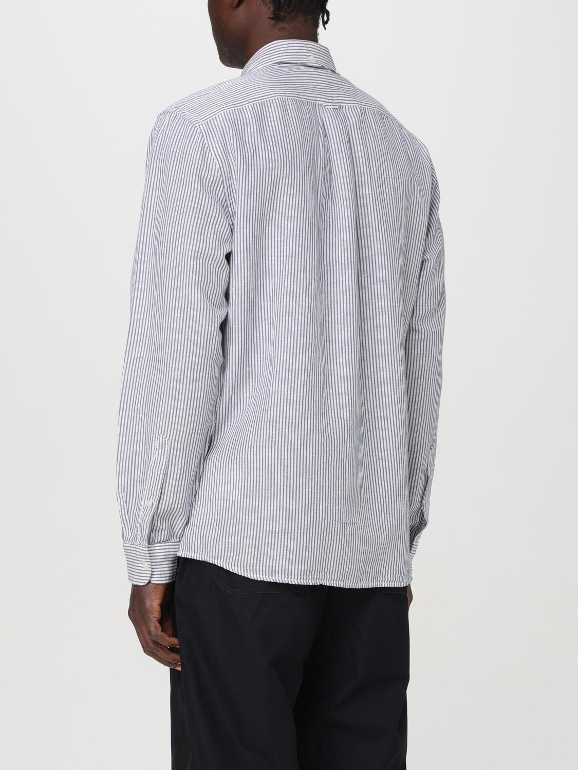 WOOLRICH CAMICIA: Camicia Woolrich in cotone e lino a righe , Blue - Img 2