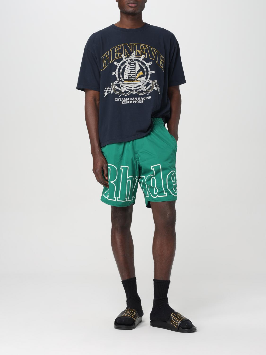 Rhude Short men - Green | RHSS24SH12842373 | GIGLIO.COM