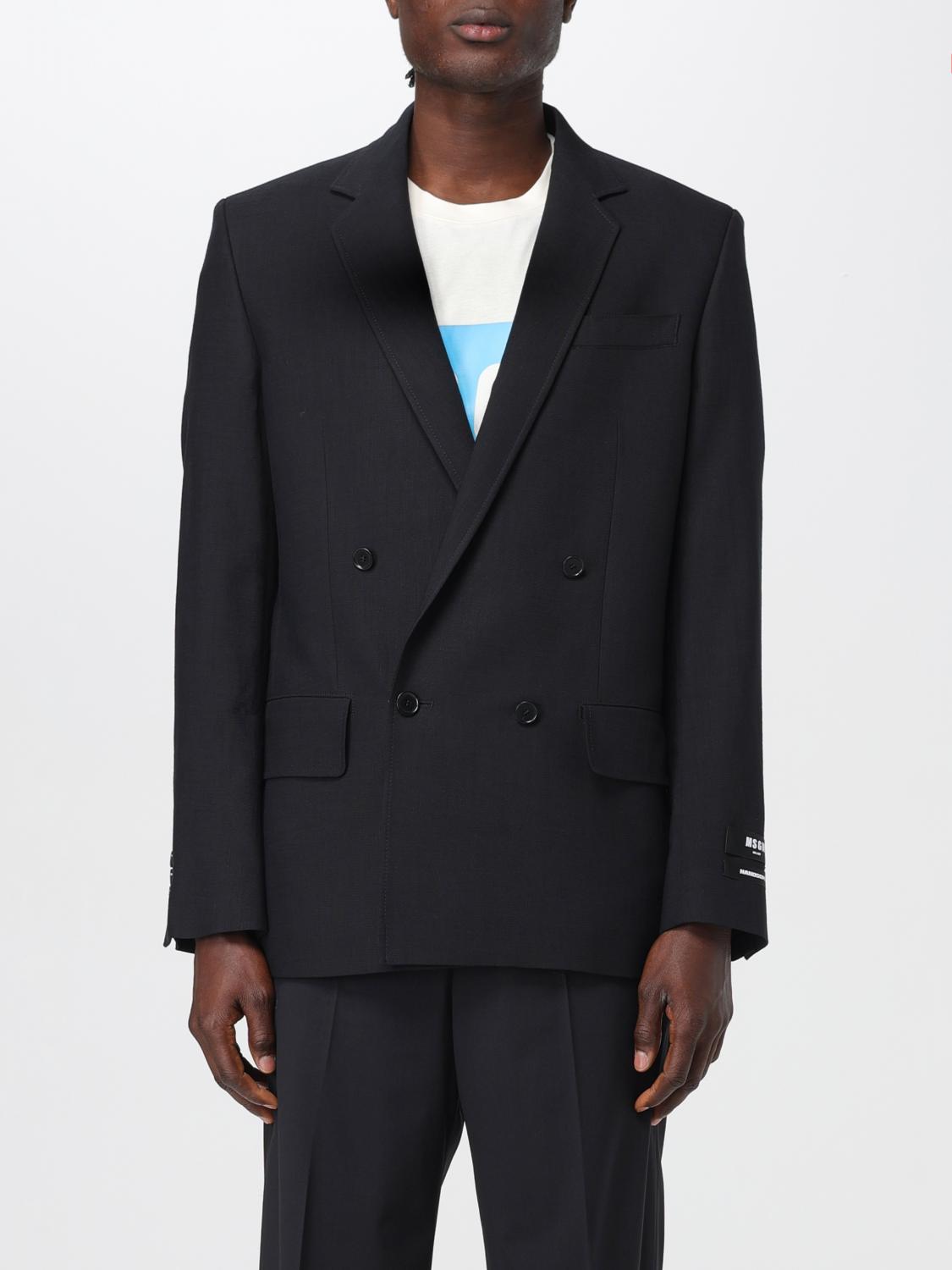 MSGM 西装外套: 西服外套 男士 MSGM, 黑色 - Img 1