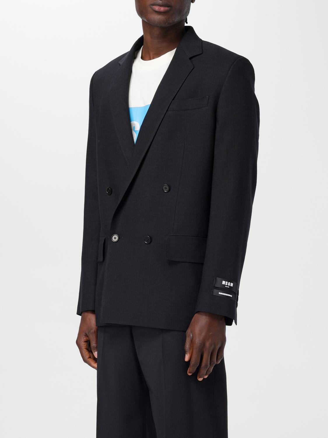 MSGM 西装外套: 西服外套 男士 MSGM, 黑色 - Img 4