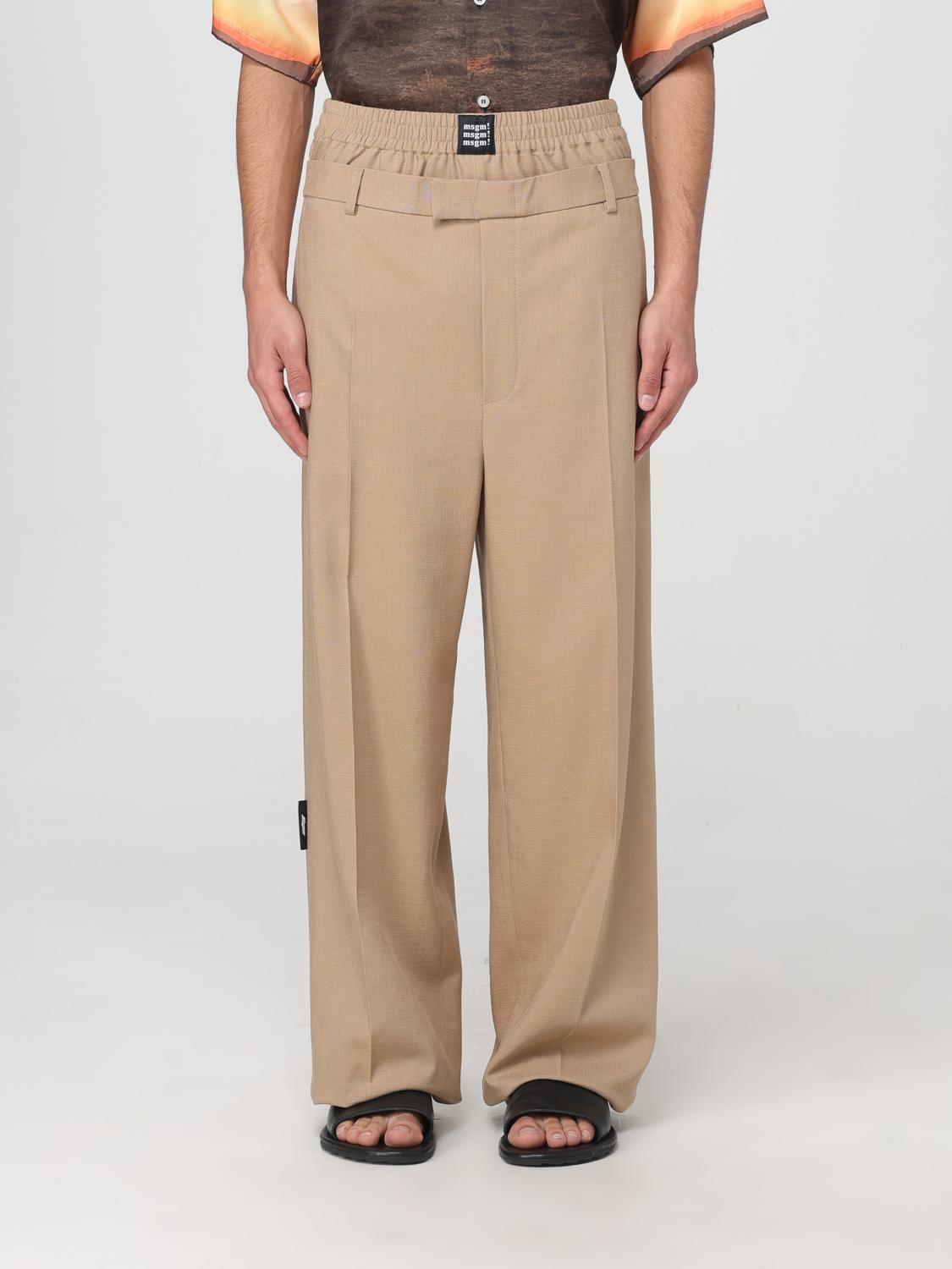 MSGM PANTALONI: Pants men MSGM, Beige - Img 1