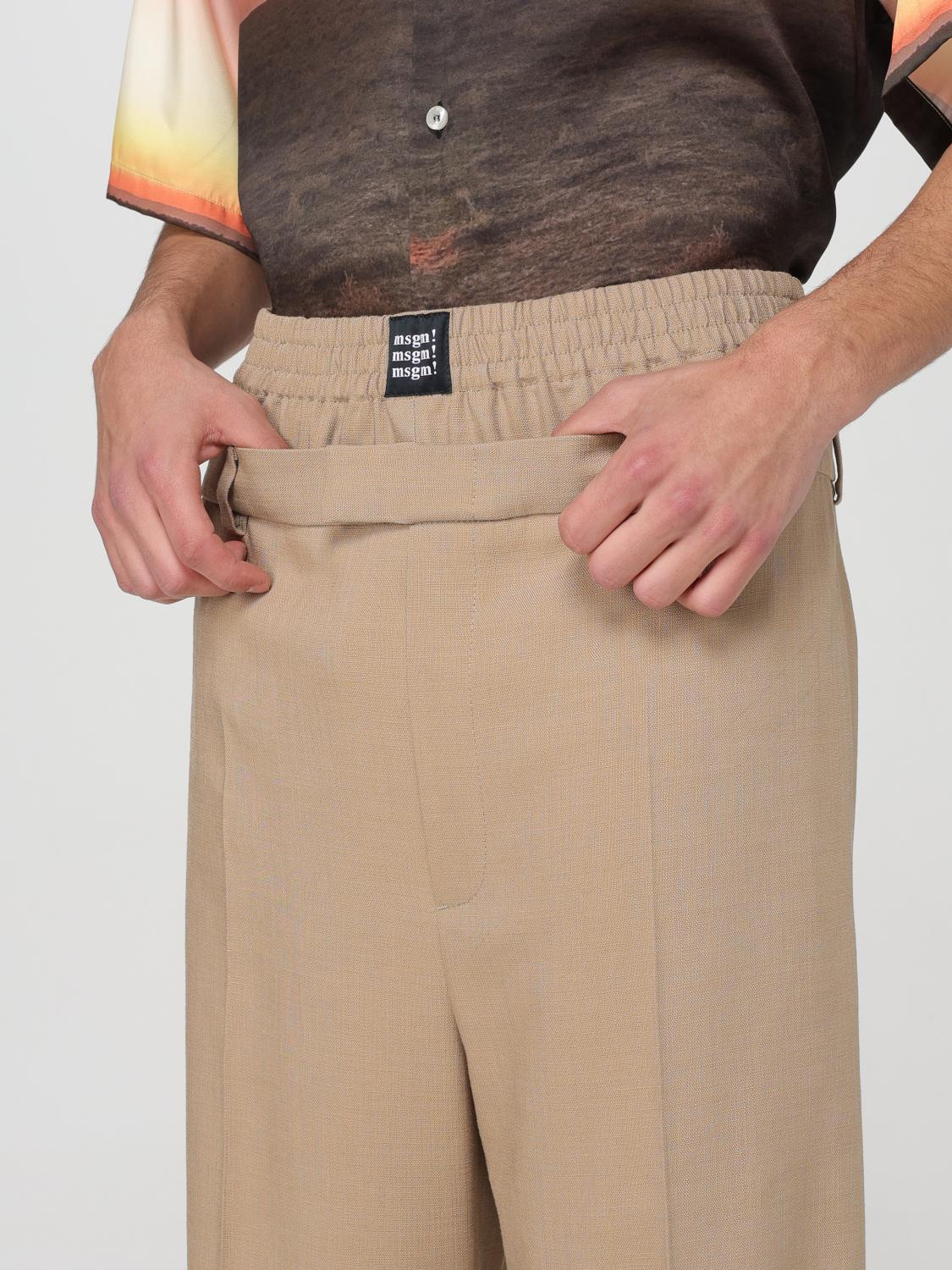 MSGM PANTALONI: Pants men MSGM, Beige - Img 4