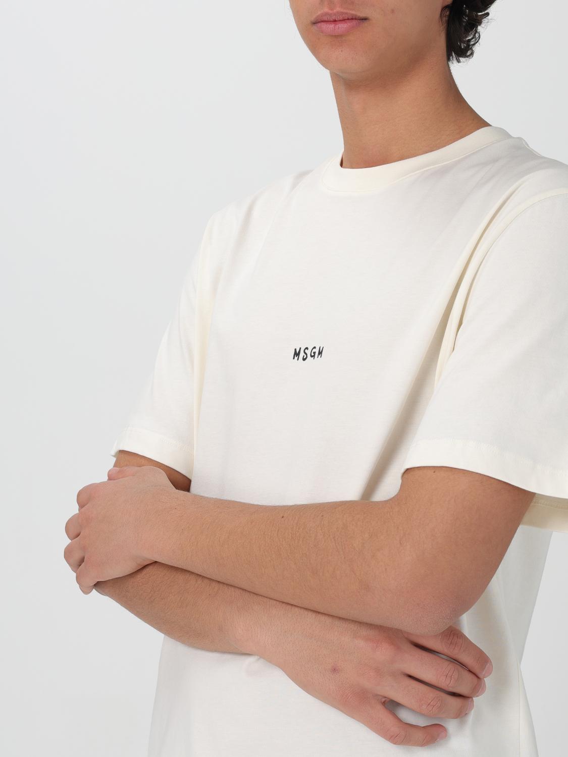 MSGM T-SHIRT: T-shirt men MSGM, Yellow Cream - Img 4