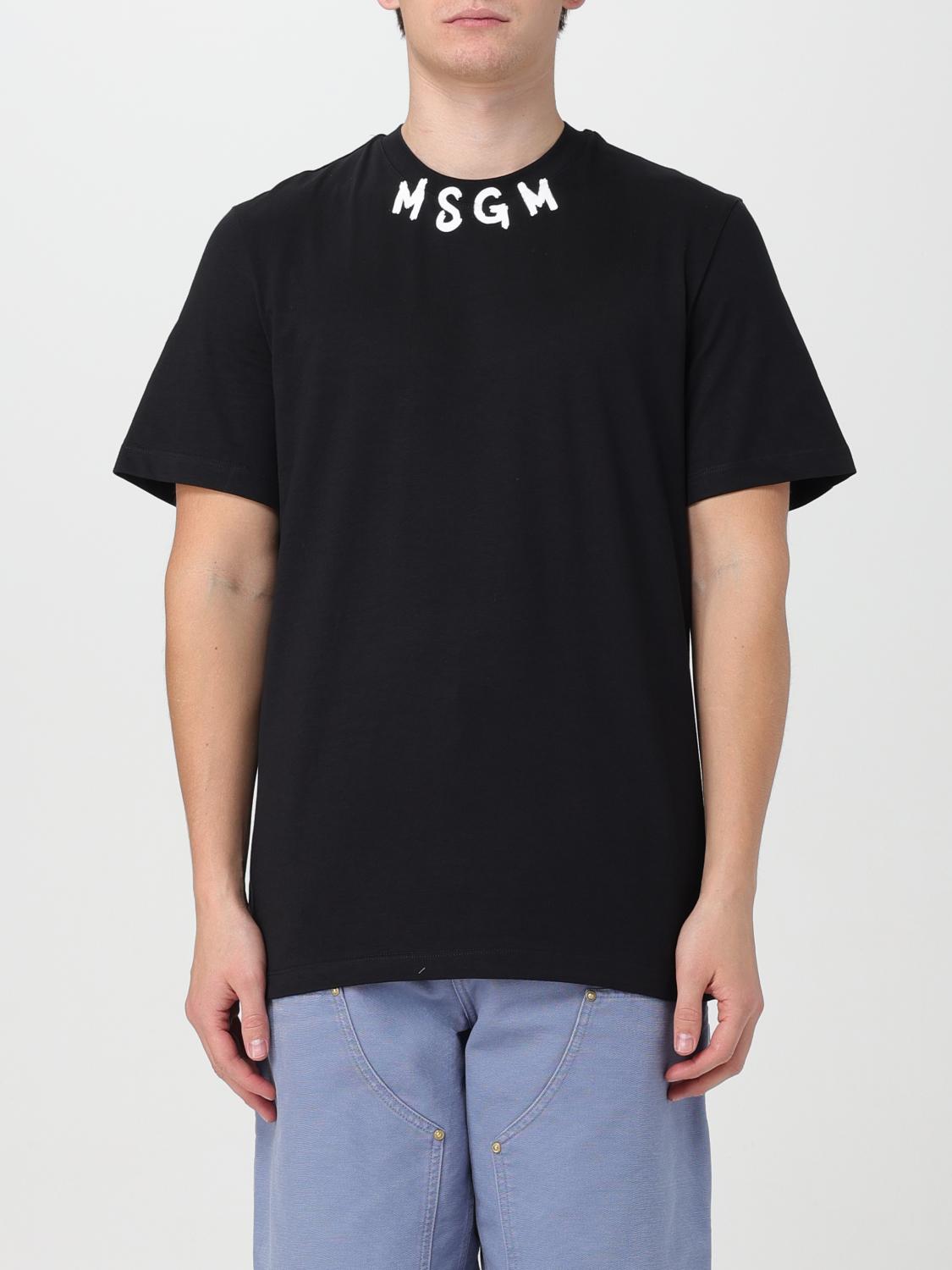 MSGM|SHORT-SLEEVED ROUND NECK T-SHIRTS (3640MM510F 2470 MSGM: T-shirt men - Black | MSGM t-shirt 3640MM118247002