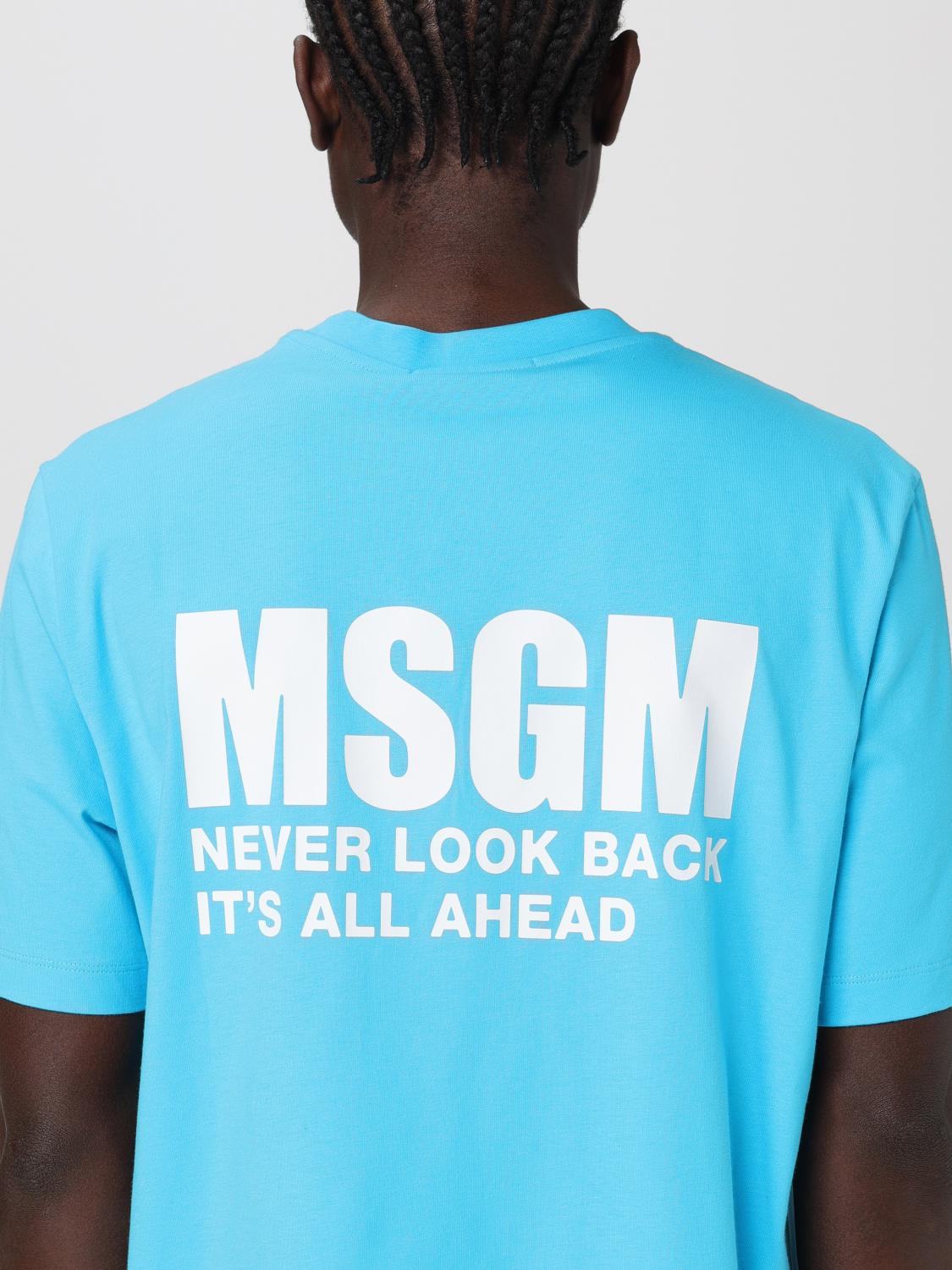 MSGM T-SHIRT: T-shirt men MSGM, Turquoise - Img 3