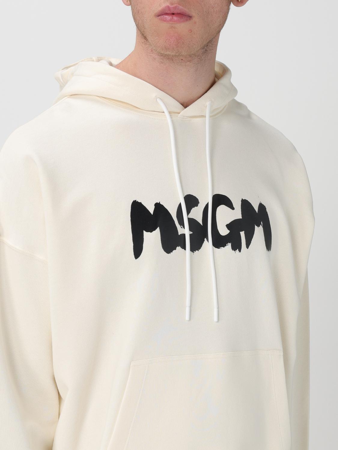 MSGM FELPA: Felpa con cappuccio MSGM, Panna - Img 4