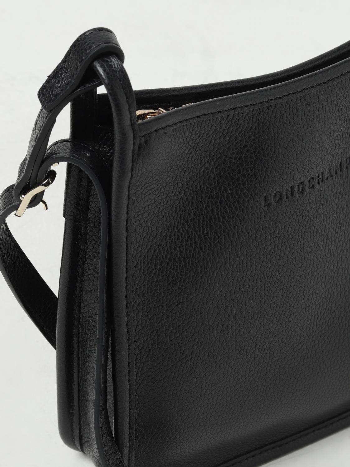 LONGCHAMP BORSA MINI: Borsa Le Foulonné Longchamp in pelle a grana, Nero - Img 3