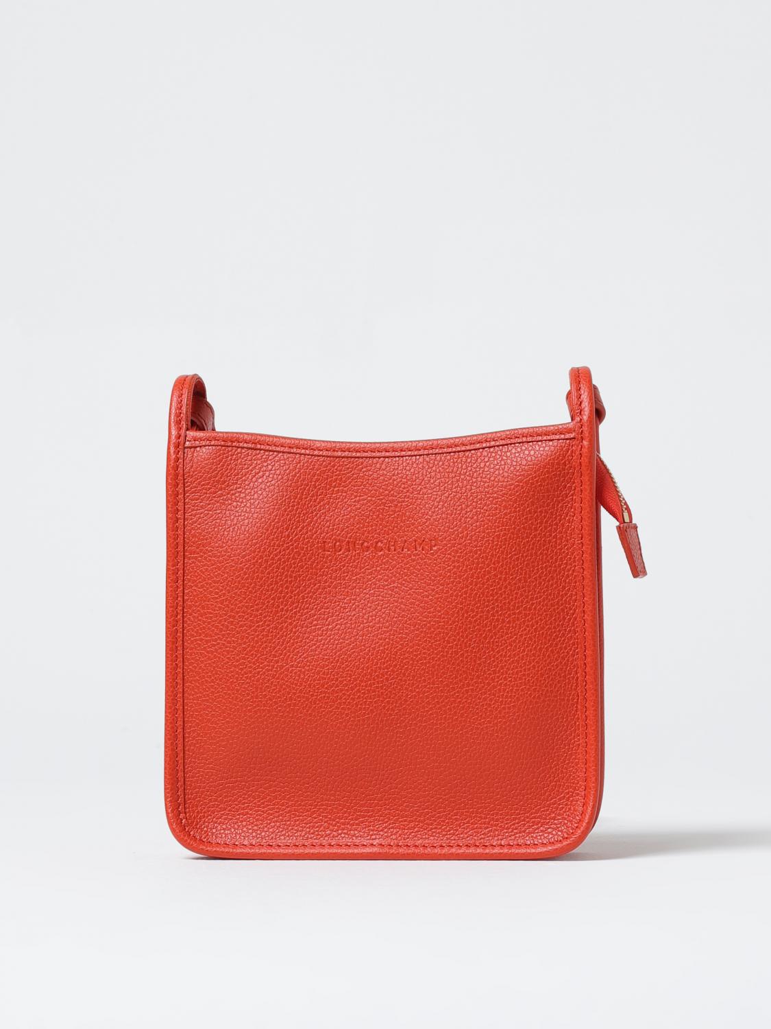 LONGCHAMP MINI BAG: Longchamp Le Foulonné bag in grained leather, Orange - Img 1