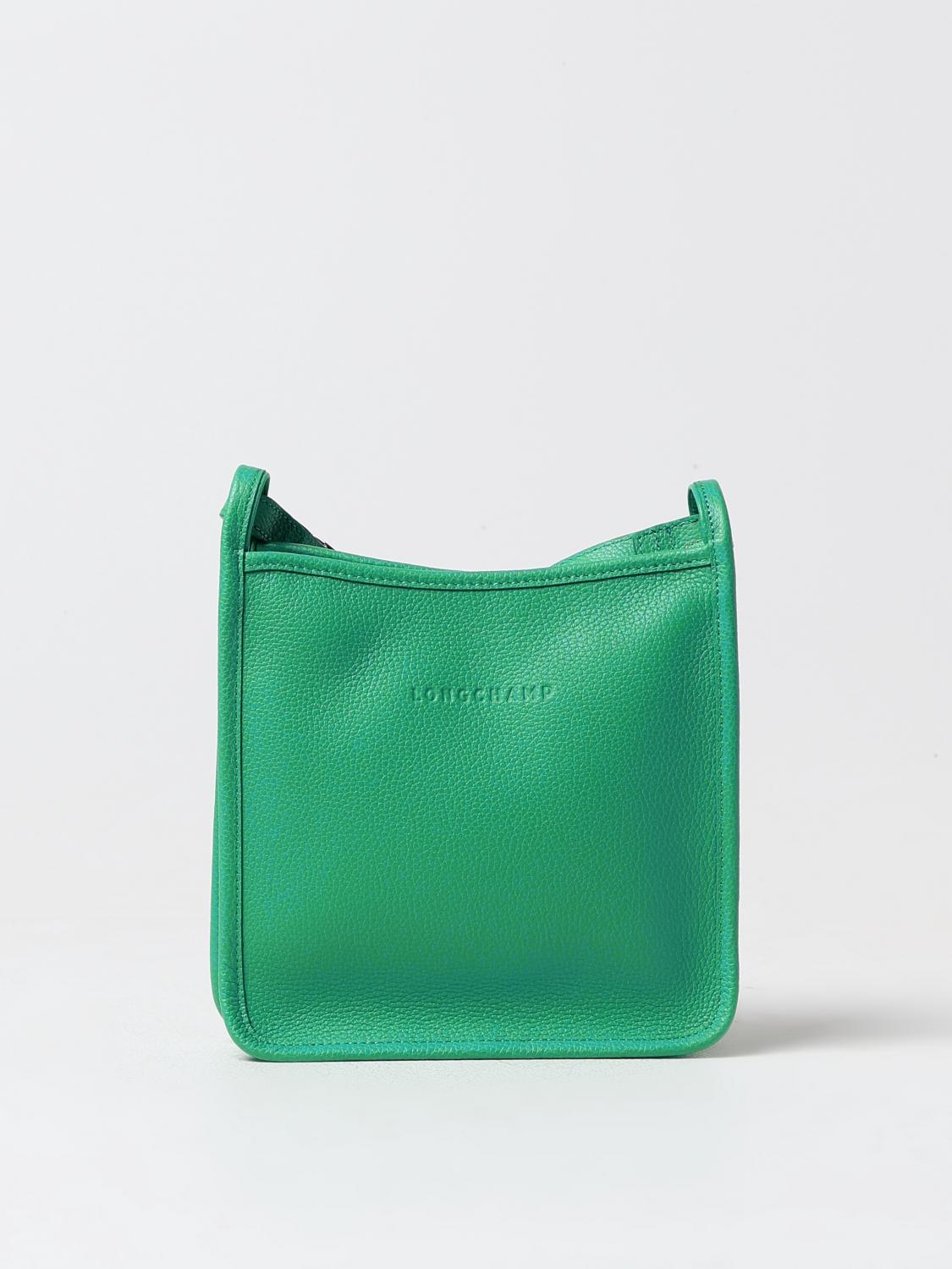 LONGCHAMP BORSA MINI: Borsa Le Foulonné Longchamp in pelle a grana, Verde - Img 1