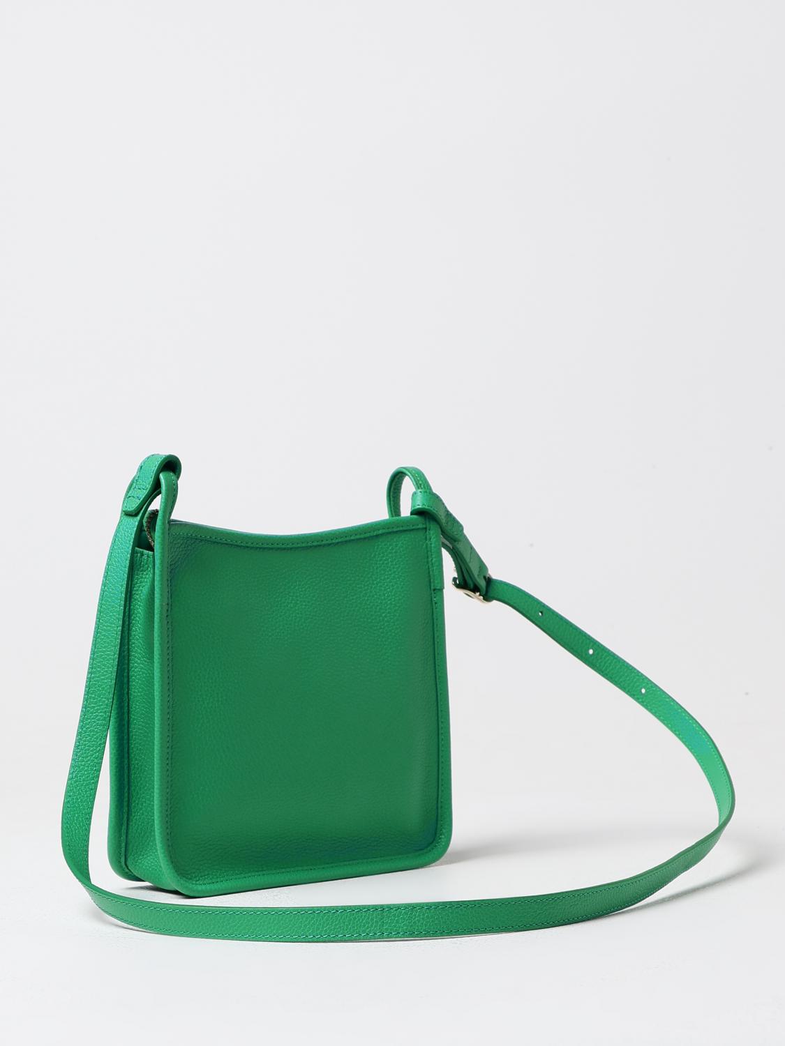 LONGCHAMP BORSA MINI: Borsa Le Foulonné Longchamp in pelle a grana, Verde - Img 2
