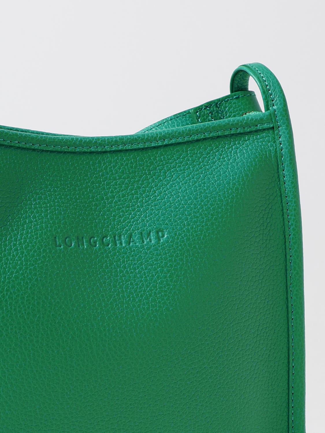 LONGCHAMP BORSA MINI: Borsa Le Foulonné Longchamp in pelle a grana, Verde - Img 3