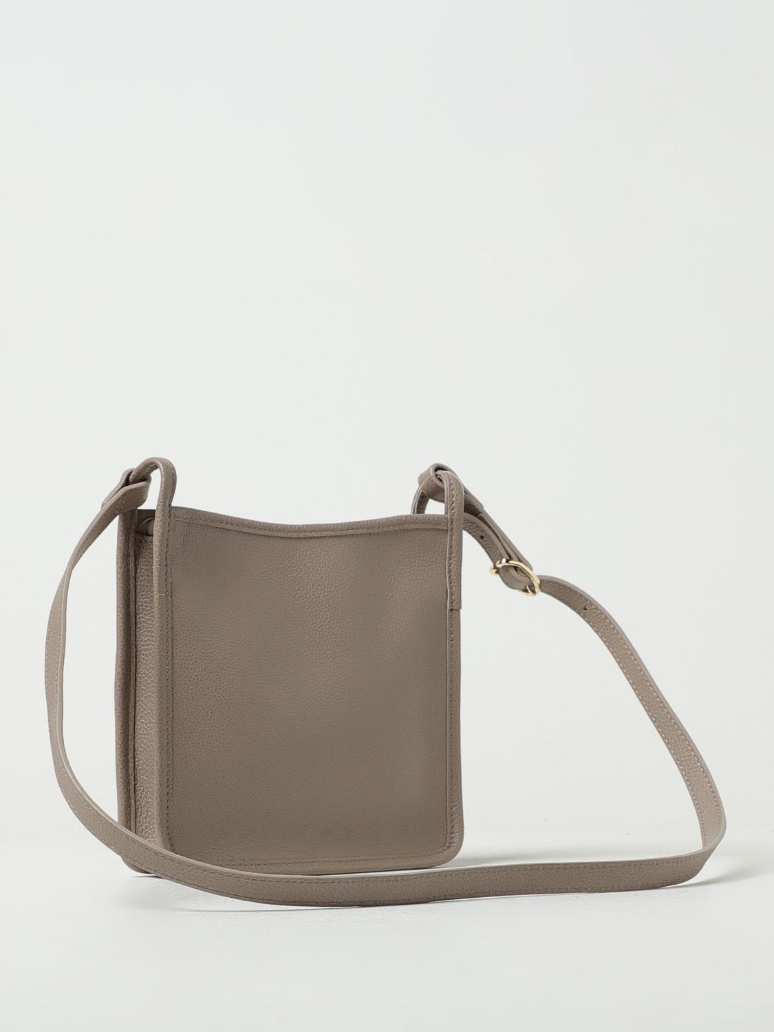 LONGCHAMP BORSA MINI: Borsa Le Foulonné Longchamp in pelle a grana, Grigio - Img 2