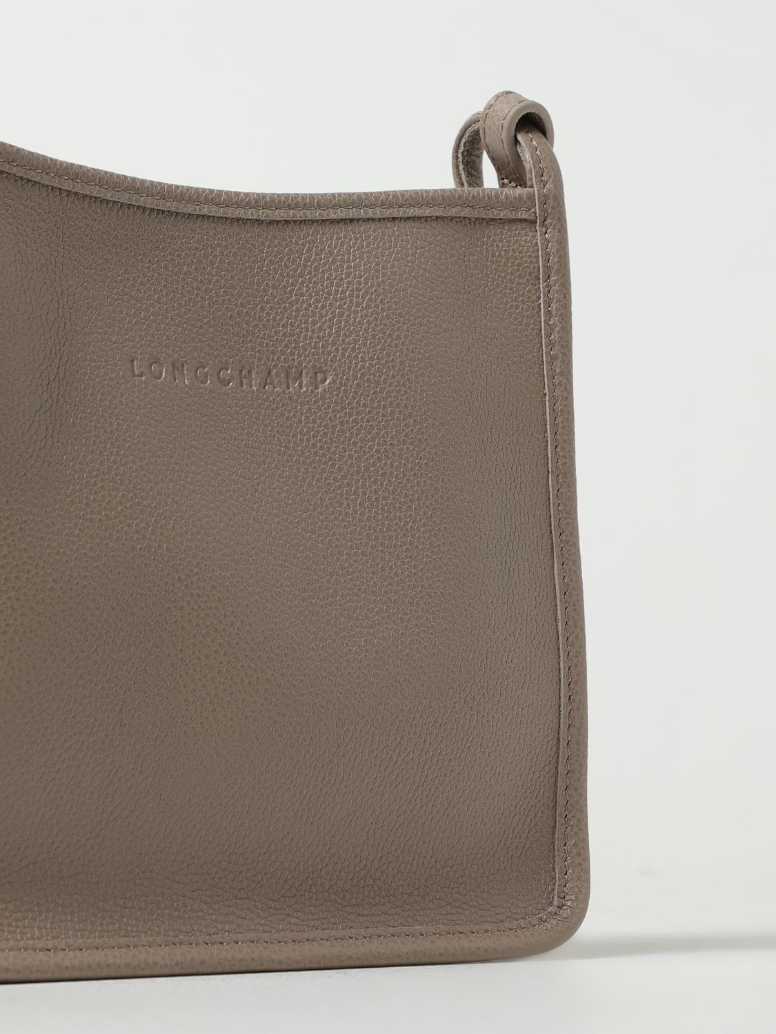 LONGCHAMP BORSA MINI: Borsa Le Foulonné Longchamp in pelle a grana, Grigio - Img 3
