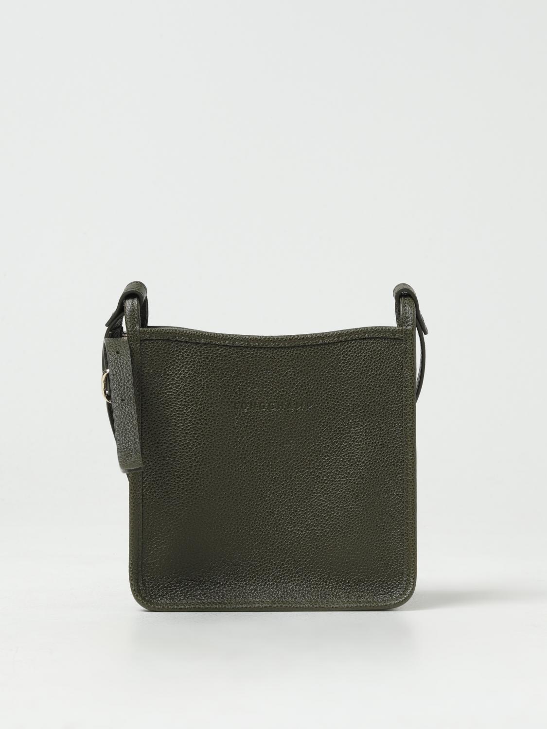 LONGCHAMP BORSA MINI: Borsa Le Foulonné Longchamp in pelle a grana, Militare - Img 1