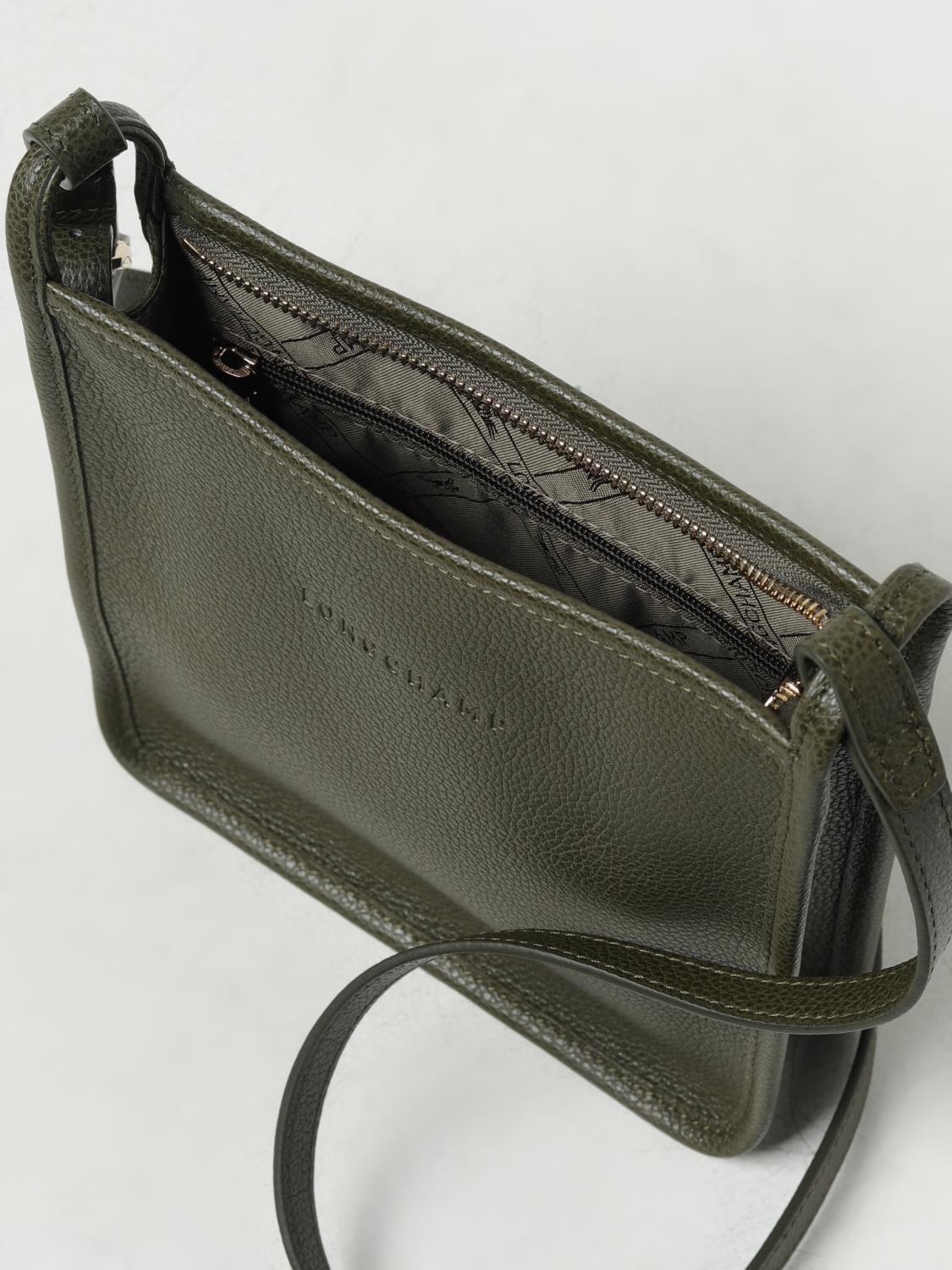 LONGCHAMP BORSA MINI: Borsa Le Foulonné Longchamp in pelle a grana, Militare - Img 3
