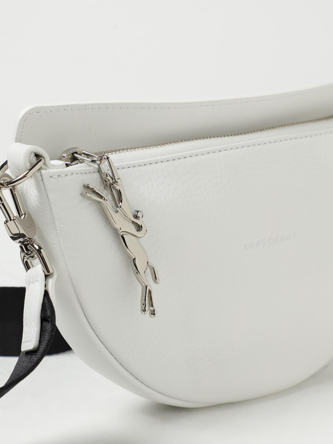 LONGCHAMP BORSA MINI: Borsa Smile S Longchamp in pelle a grana con tracolla, Bianco - Img 3
