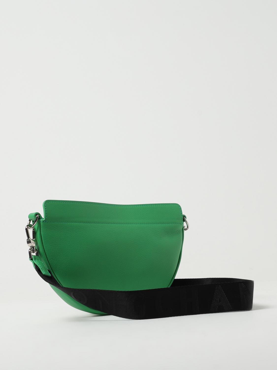LONGCHAMP BORSA MINI: Borsa Smile S Longchamp in pelle a grana con tracolla, Verde - Img 2
