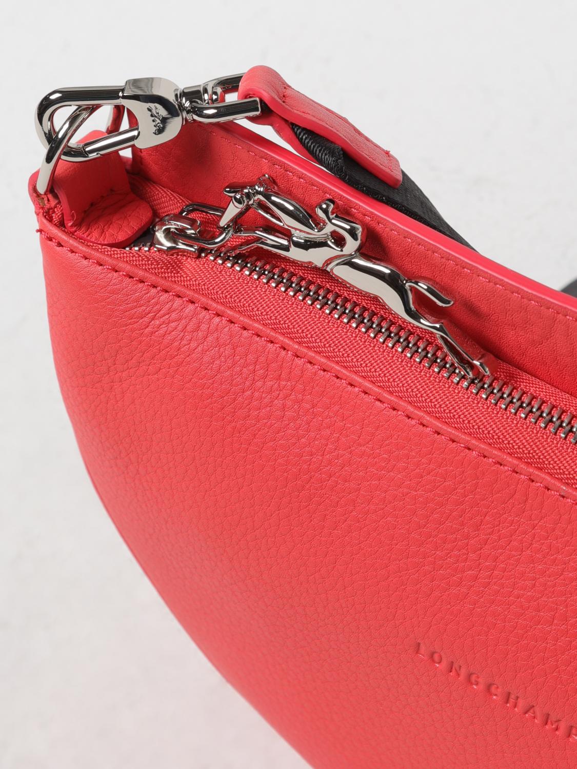 LONGCHAMP BORSA MINI: Borsa Smile S Longchamp in pelle a grana con tracolla, Rosso - Img 3