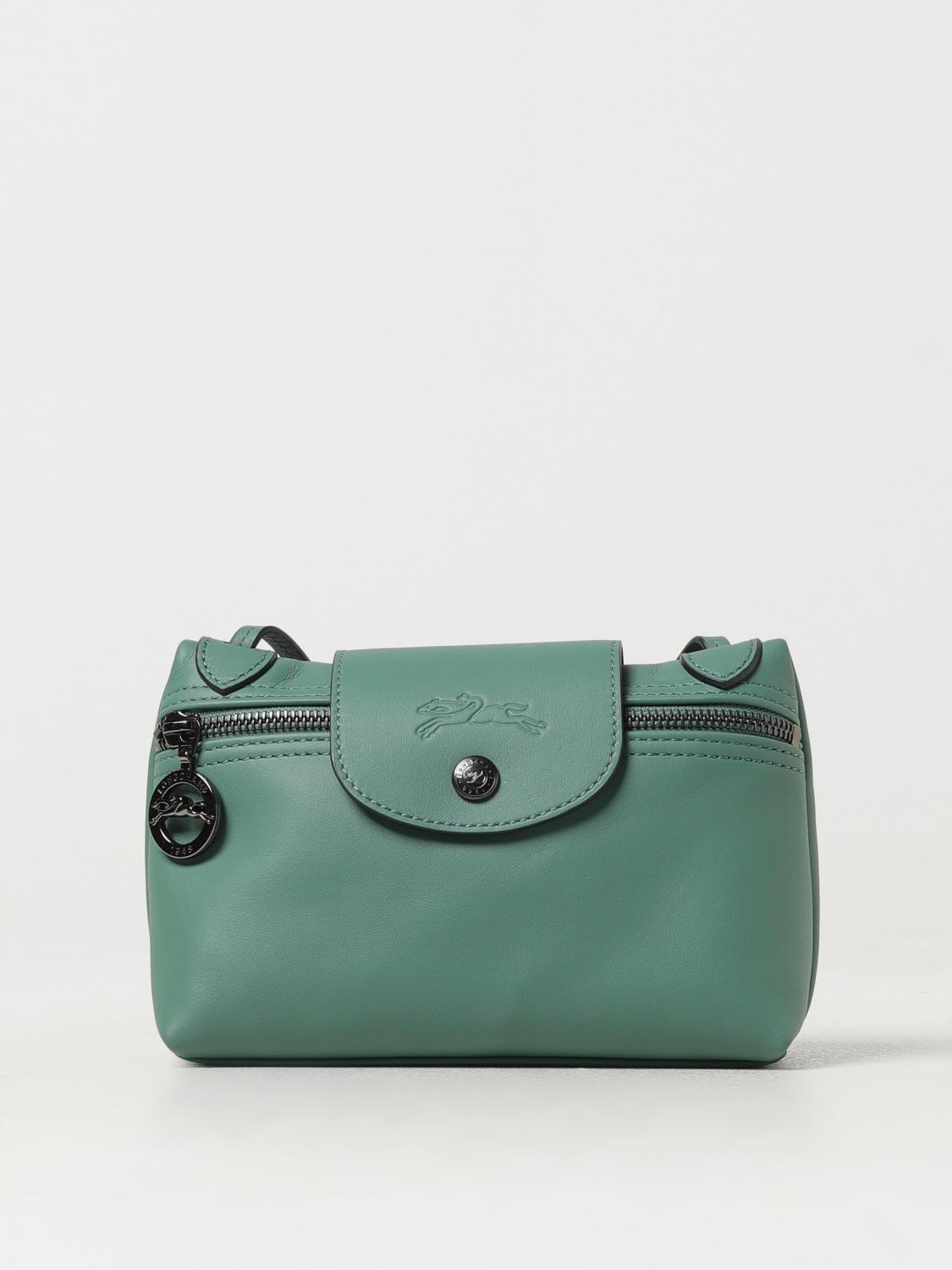 LONGCHAMP CROSSBODY BAG: Longchamp Le Pliage Xtra leather bag with shoulder strap, Green - Img 1