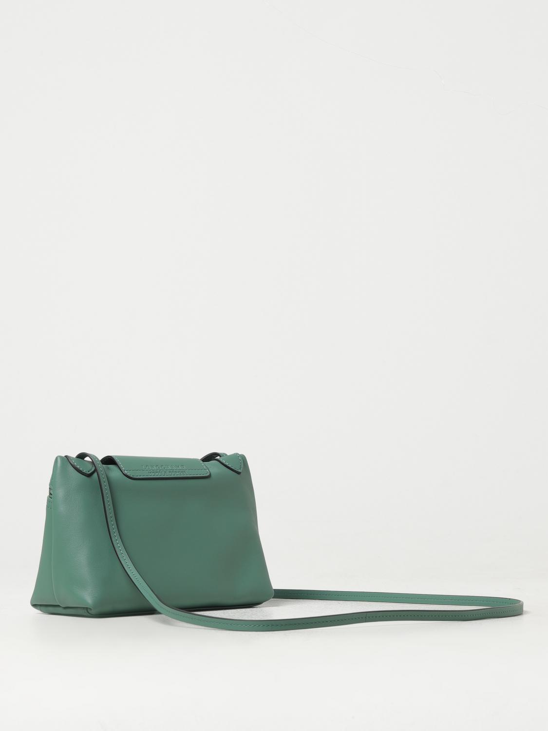 LONGCHAMP CROSSBODY BAG: Longchamp Le Pliage Xtra leather bag with shoulder strap, Green - Img 2