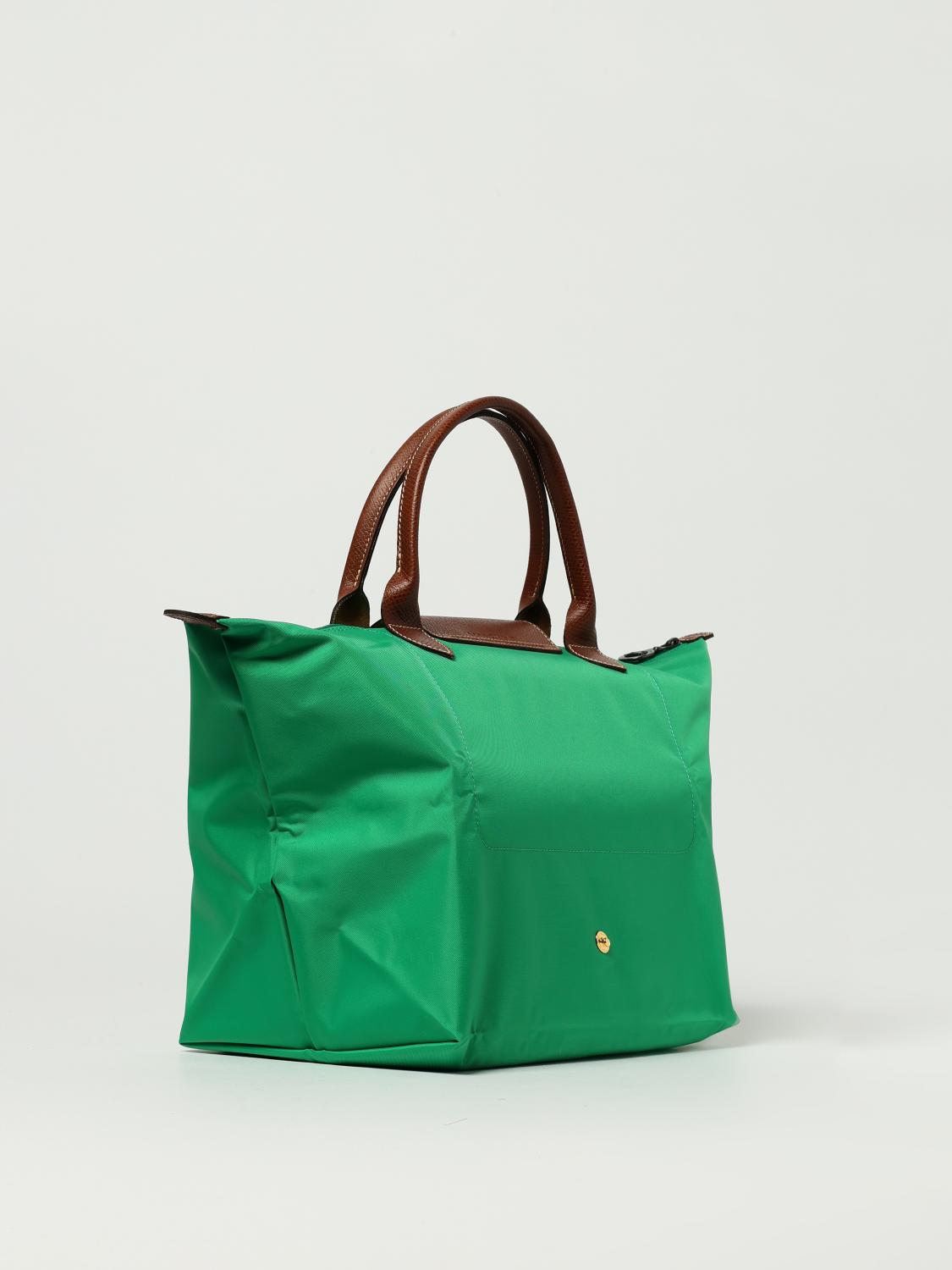 LONGCHAMP HANDBAG: Longchamp Le Pliage recycled nylon and leather bag, Emerald - Img 2