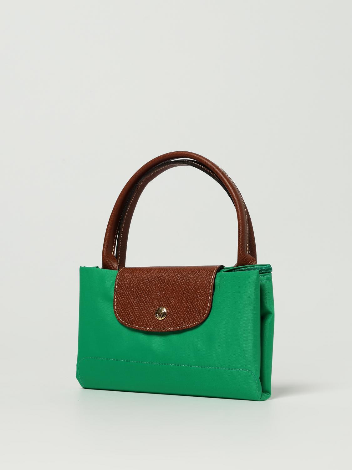 LONGCHAMP HANDBAG: Longchamp Le Pliage recycled nylon and leather bag, Emerald - Img 4