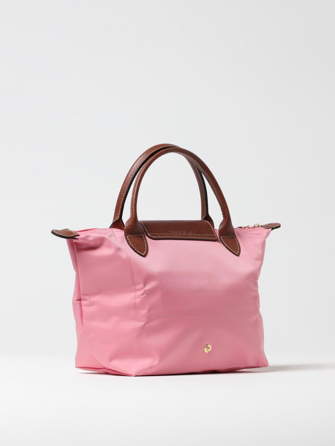 LONGCHAMP HANDBAG: Longchamp Le Pliage Original S bag in nylon and grained leather, Pink - Img 2