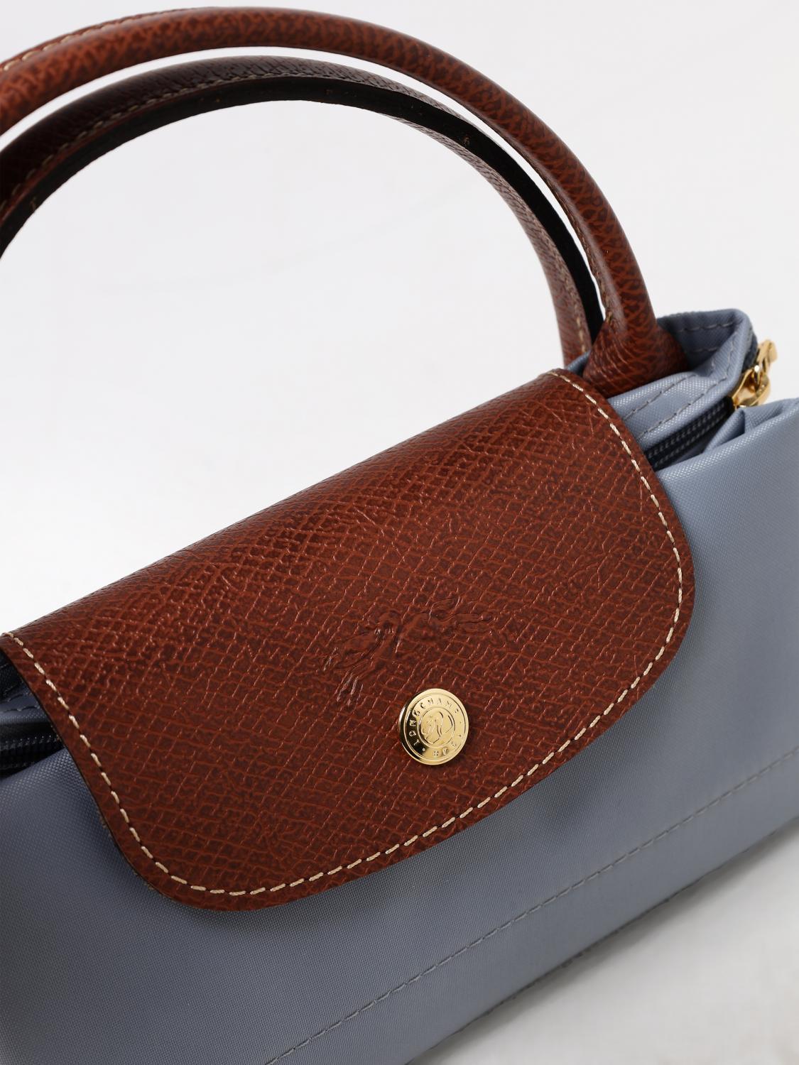 LONGCHAMP BORSA MINI: Borsa Le Pliage Original S Longchamp in nylon, Grigio - Img 3