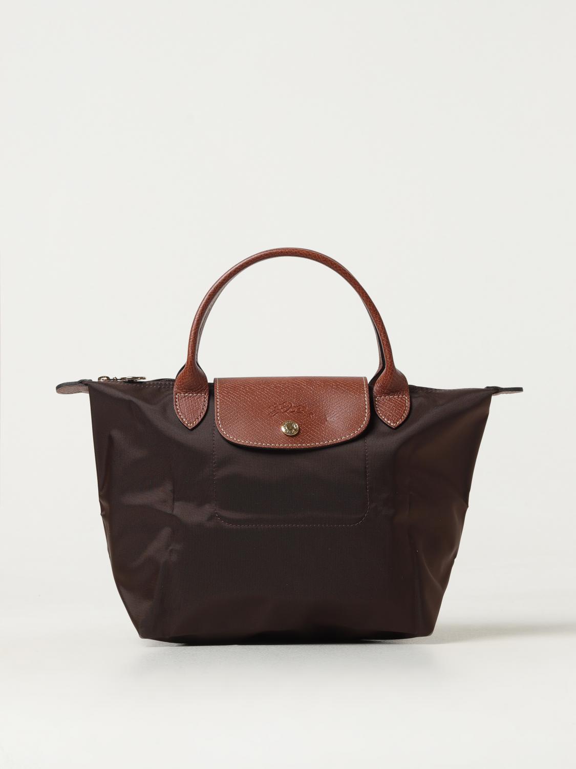 LONGCHAMP BORSA MINI: Borsa Le Pliage Original S Longchamp in nylon, Marrone - Img 1