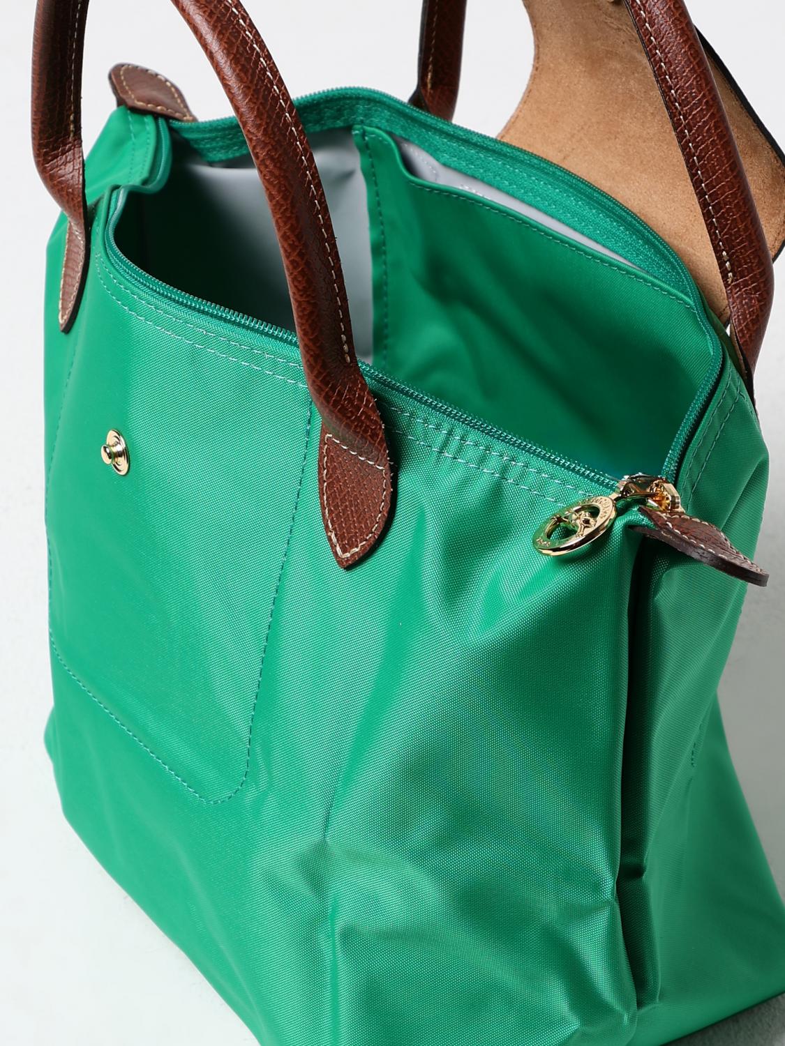 LONGCHAMP BORSA MINI: Borsa Le Pliage Original S Longchamp in nylon, Smeraldo - Img 3