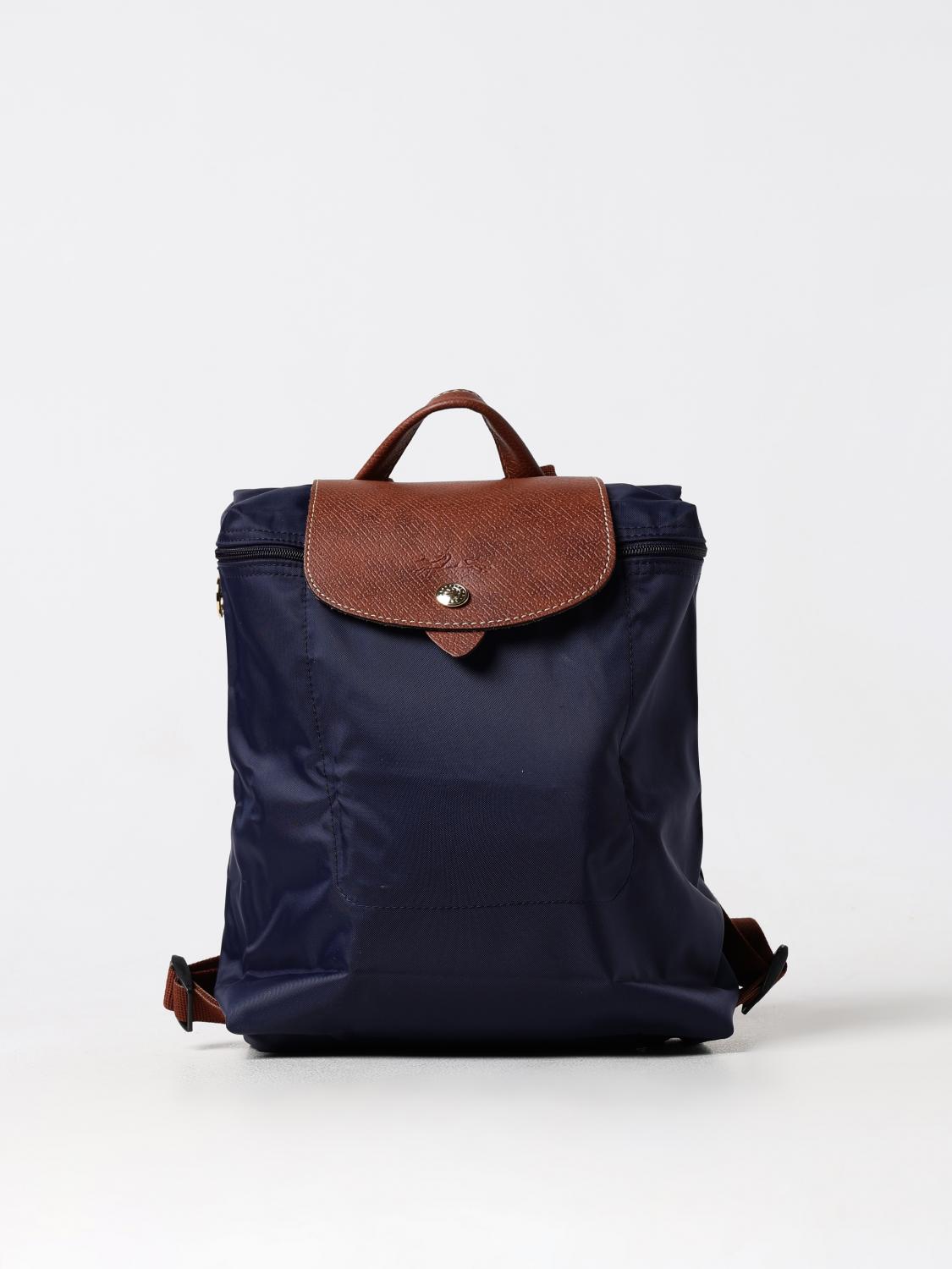 LONGCHAMP ZAINO: Zaino Le Pliage Longchamp in nylon riciclato e pelle, Blue - Img 1