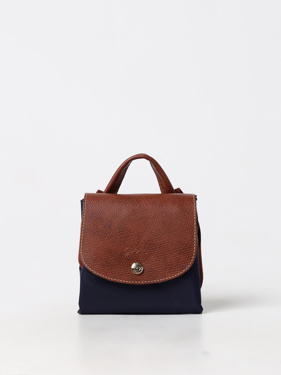 LONGCHAMP ZAINO: Zaino Le Pliage Longchamp in nylon riciclato e pelle, Blue - Img 3