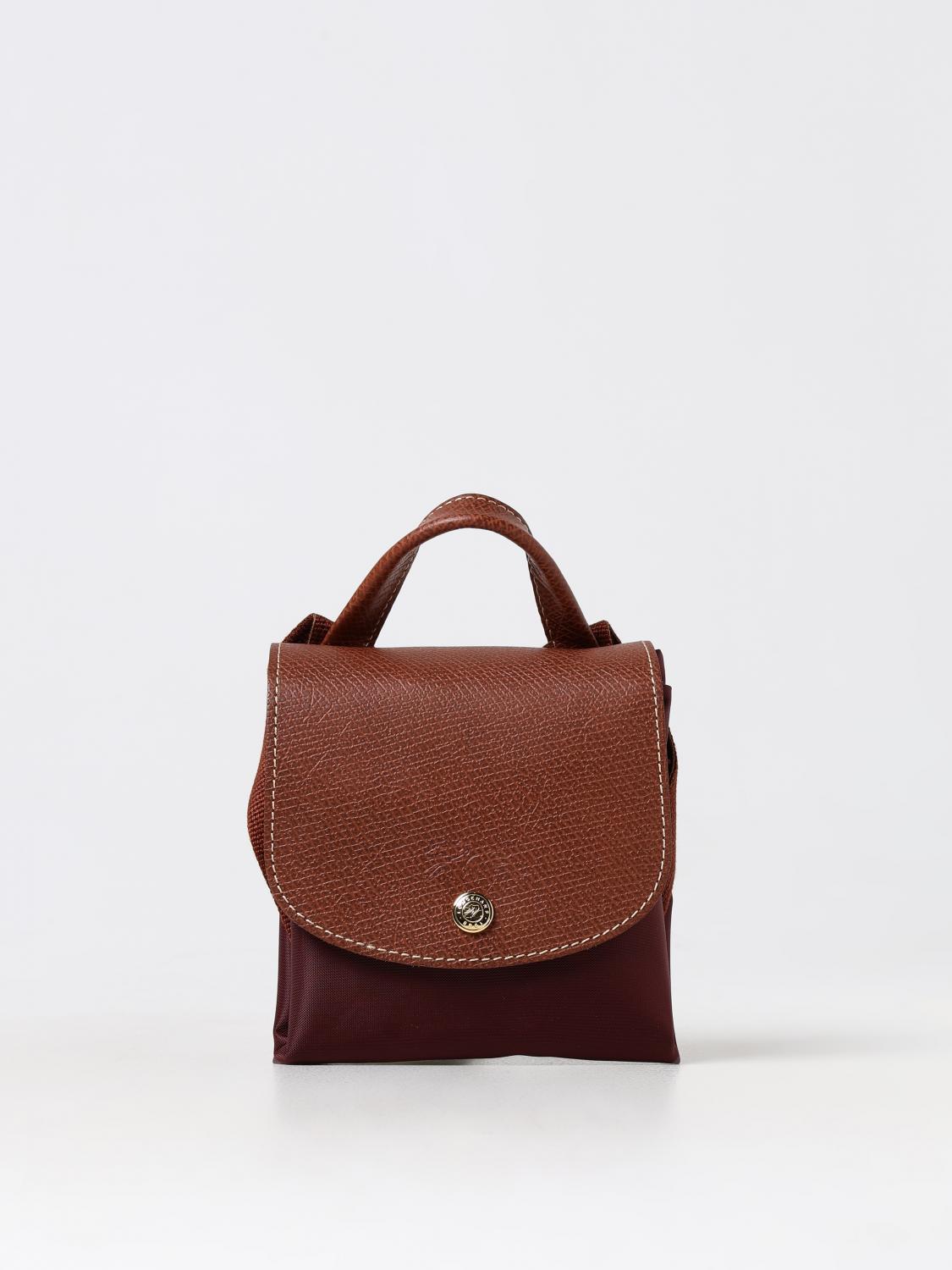 LONGCHAMP ZAINO: Zaino Le Pliage Longchamp in nylon riciclato e pelle, Bordeaux - Img 4
