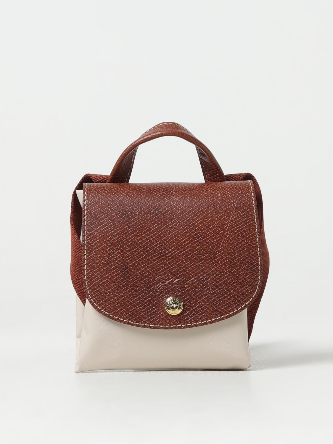 LONGCHAMP ZAINO: Zaino Le Pliage Longchamp in nylon riciclato e pelle, Panna - Img 4