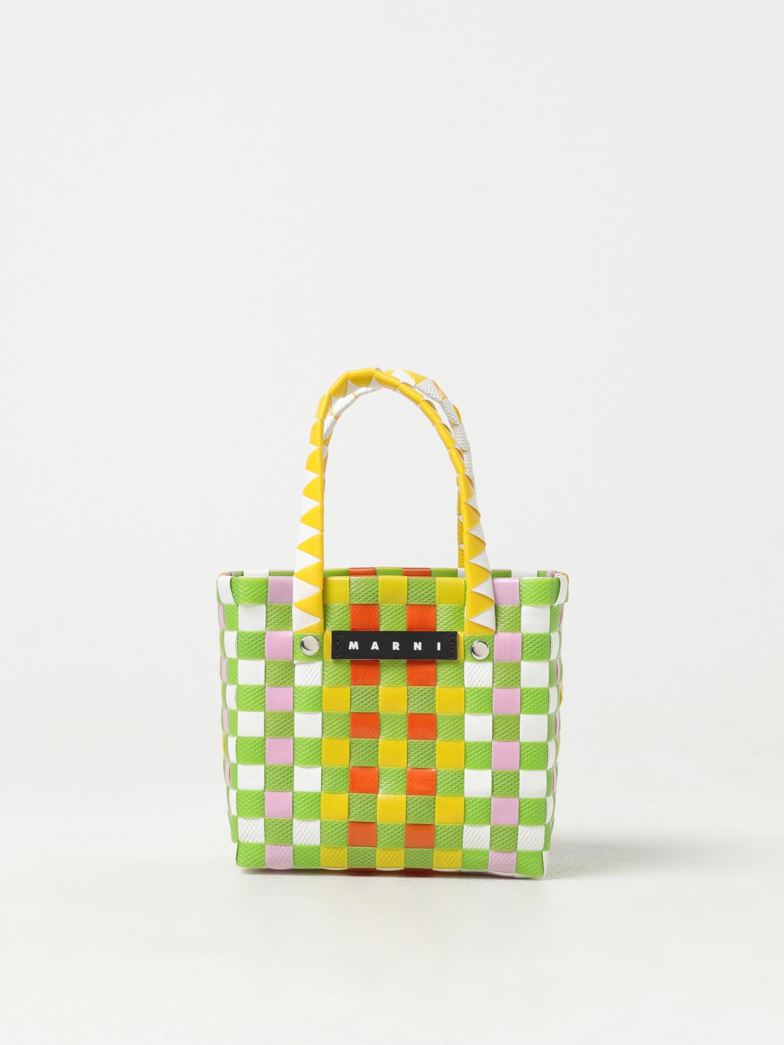Marni bag in woven polypropylene - Yellow | M00178M00IW | GIGLIO.COM
